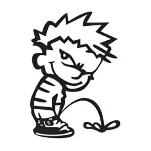 Pegatina de niño orinando