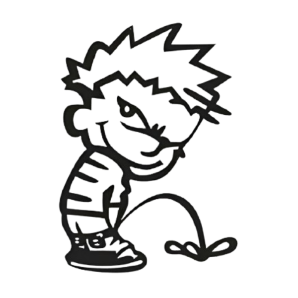 Pegatina de niño orinando