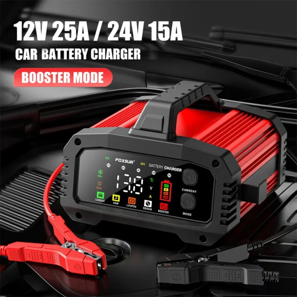 Cargador de batería 15 A/24 V y 25 A/12 V, 350 W
