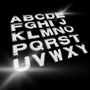Letras adhesivas cromadas
